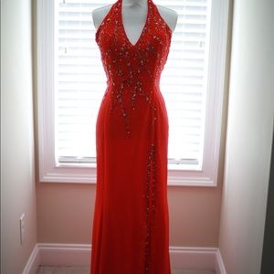Red pageant dress